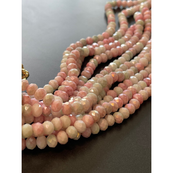 Perles Rondelles 6 par 5mm, Verre Facettée coloris Pastel