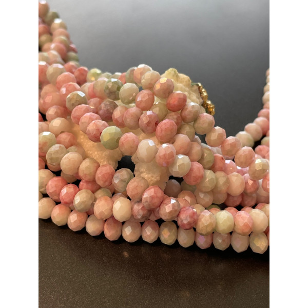 Perles Rondelles 6 par 5mm, Verre Facettée coloris Pastel