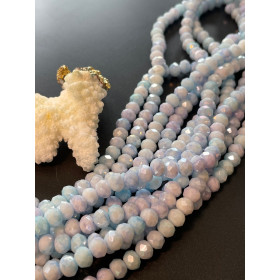 Perles Rondelles 6 par 5mm, Verre Facettée coloris Pastel