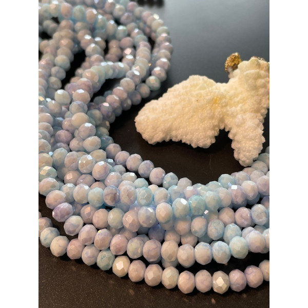 Perles Rondelles 6 par 5mm, Verre Facettée coloris Pastel