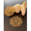 Estampes, pendentif filigrane, Mandala 30mm, laiton finition Doré