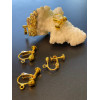 Supports de Boucles d'oreille clips à Vis avec attache, laiton finition Dore