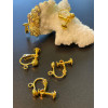 Supports de Boucles d'oreille clips à Vis avec attache, laiton finition Dore