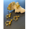 Supports de Boucles d'oreille clips à Vis avec attache, laiton finition Dore