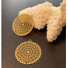 Estampes, pendentif filigrane, Mandala 20mm, Acier Inoxydable finition Doré à l'or fin 18K