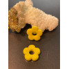 Pendentifs forme fleur 16mm, Verre coloris Jaune