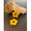 Pendentifs forme fleur 16mm, Verre coloris Jaune