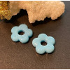 Pendentifs forme fleur 16mm, Verre coloris Bleu Ciel