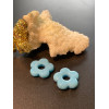 Pendentifs forme fleur 16mm, Verre coloris Bleu Ciel