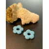 Pendentifs forme fleur 16mm, Verre coloris Bleu Ciel