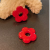 Pendentifs forme fleur 16mm, Verre coloris Rouge