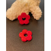 Pendentifs forme fleur 16mm, Verre coloris Rouge