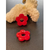 Pendentifs forme fleur 16mm, Verre coloris Rouge