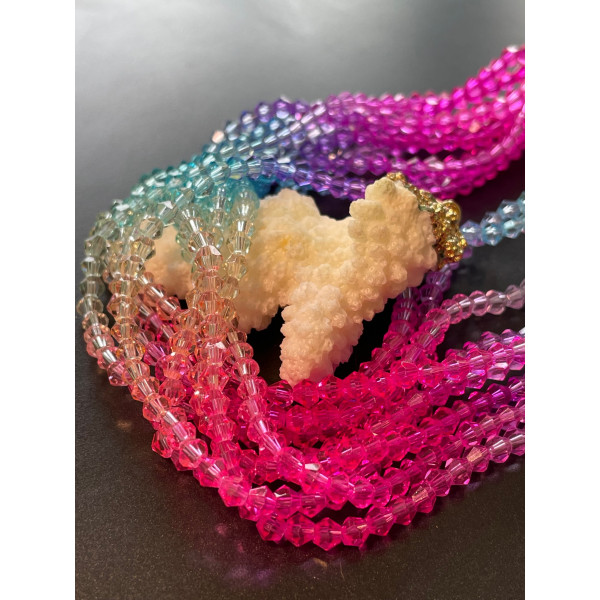 Perles Bicône 4mm, Verre Multicolores