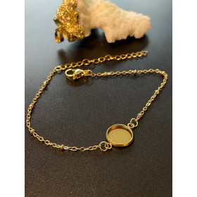 Supports de bracelet 10mm, pour cabochon 10mm, Acier Inoxydable 304, finition Doré
