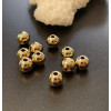 Perles intercalaire Rondes 6mm, Laiton, Doré à l'or fin 24K