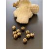 Perles intercalaire Rondes 6mm, Laiton, Doré à l'or fin 24K