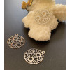Estampes, pendentif filigrane, forme Géométrique 15mm, Métal finition Argenté