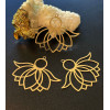 Estampes pendentif Grande feuille de lotus 39mm métal finition Doré