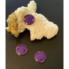 Sequins, médaillons émaillés biface, CONNECTEUR 12mm VIOLET base doré