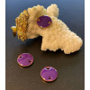 Sequins, médaillons émaillés biface, CONNECTEUR 12mm VIOLET base doré