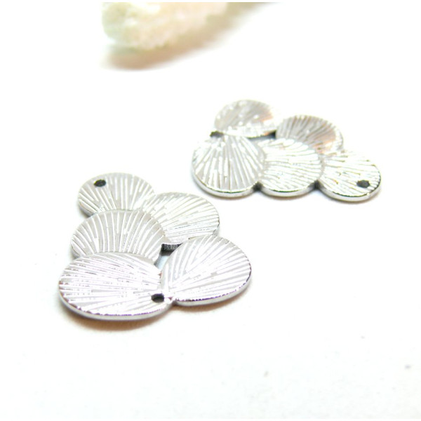 Connecteurs Feuille texturée 23.5mm, Acier Inoxydable 304 finition Argenté