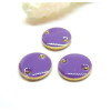 Sequins, médaillons émaillés biface, CONNECTEUR 12mm VIOLET base