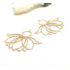 stampes pendentif Grande feuille de lotus 39mm métal finition Doré