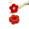 Pendentifs forme fleur 16mm, Verre coloris Rouge