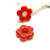 Pendentifs forme fleur 16mm, Verre coloris Rouge