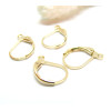 Boucles d'Oreilles Dormeuses Attache Laiton 15mm laiton doré à l'or fin 24K