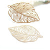 Estampes, pendentifs feuille 37mm, métal coloris DORE