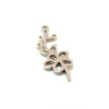 Pendentifs Fleur sur tige 20 mm, symbole mois de Mai, Acier Inoxydable 304 finition Argenté, pour bijoux raffinés