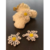 Pendentifs Fleur 20mm, Métal coloris BLANC