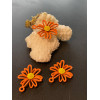 Pendentifs Fleur 20mm, Métal coloris ORANGE