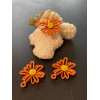 Pendentifs Fleur 20mm, Métal coloris ORANGE