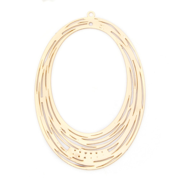 Estampes, pendentif, Connecteur Ovale filigrane 52mm, couleur Doré