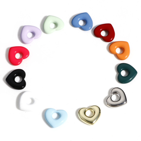 Pendentifs Coeur 18mm, métal Coloris Orange