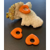 Pendentifs Coeur 18mm, métal Coloris Orange