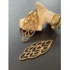 Pendentif Grande Plume Art Déco 52mm en acier Inoxydable  Placage IONIQUE finition Doré