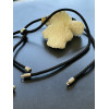 Support Collier Intercalaire, cordon Nylon, ajustable avec accroche Slide, Cuivre Argenté Coloris Noir