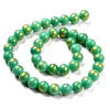 Perles Jade Mashan Ronde 10 mm, Vert mordoré