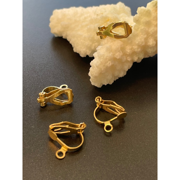 Boucles d'Oreilles Clips – Acier Inoxydable Doré à l’Or fin 24K