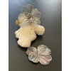 Estampes, pendentif Fleurs 3D filigrane 36mm, couleur Argenté