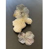 Estampes, pendentif Fleurs 3D filigrane 36mm, couleur Argenté