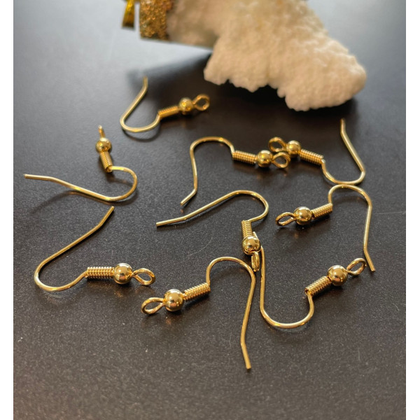 Boucles d'oreille Crochets 20 mm Laiton finition OR 18KT