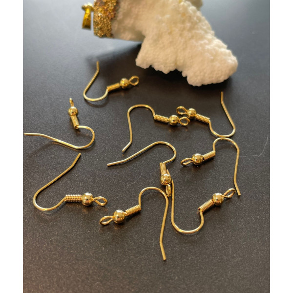 Boucles d'oreille Crochets 20 mm Laiton finition OR 18KT