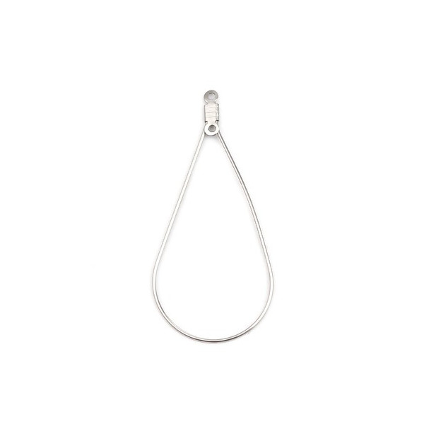 Pendentifs,  Connecteur fermé Goutte 50 mm, Acier Inoxydable  304 couleur Argent Platine