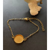 Supports de bracelet, pour cabochon 16mm, Acier Inoxydable 304, finition Doré