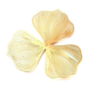 Estampes, pendentif Fleurs filigrane 50mm, couleur Doré